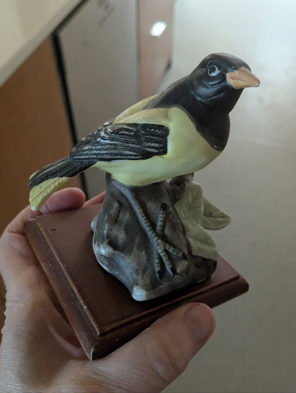 Vintage Ceramic Oriole Bird Sculpture